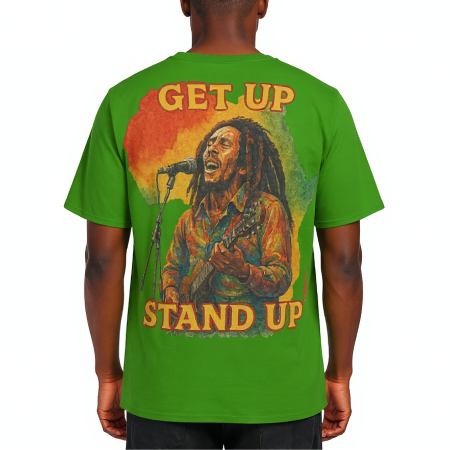 Men's Crewneck Cotton+Polyester Premium T-shirt | "Get Up, Stand Up"