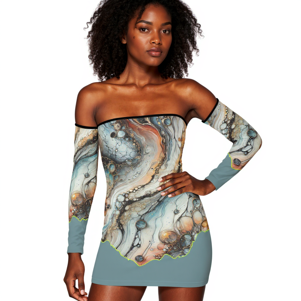 Sunset Siren Strapless Lace-Up Dress |"SnakePrint"