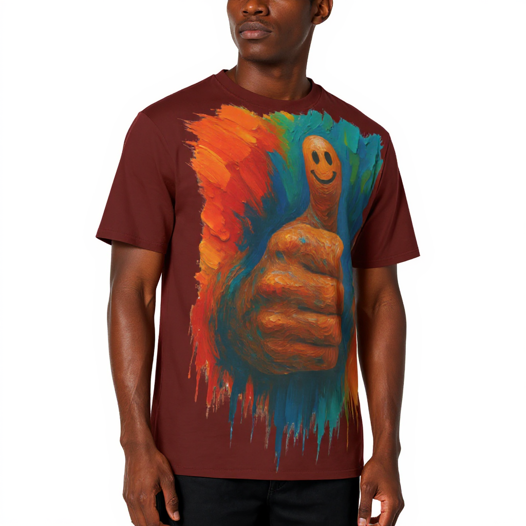 Men's Crewneck Cotton+Polyester Premium T-shirt | "Thumbs Up"