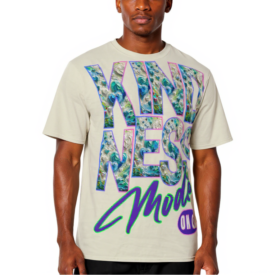 Men's Crewneck Cotton+Polyester Premium T-shirt | "Kindness Mode On"