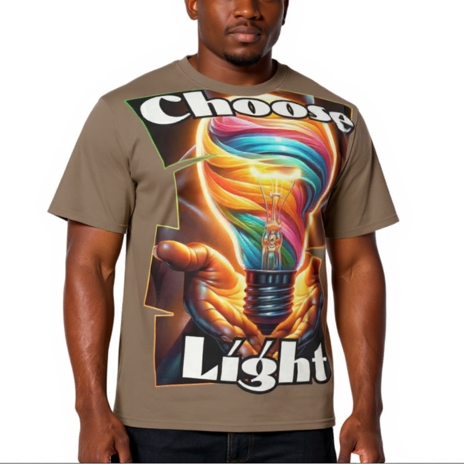 Men's Crewneck Cotton+Polyester Premium T-shirt | "Choose Light"