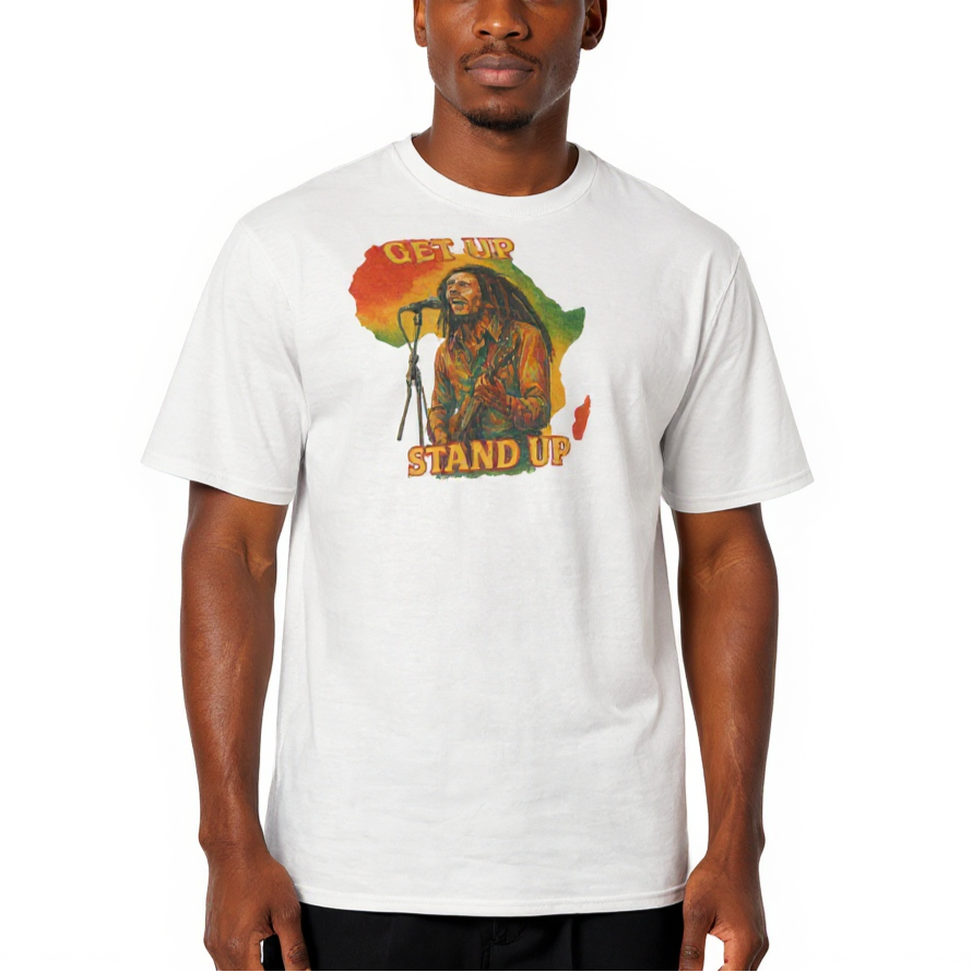 Men's Crewneck Cotton+Polyester Premium T-shirt | "Get Up, Stand Up"