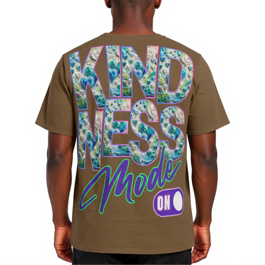 Men's Crewneck Cotton+Polyester Premium T-shirt | "Kindness Mode On"